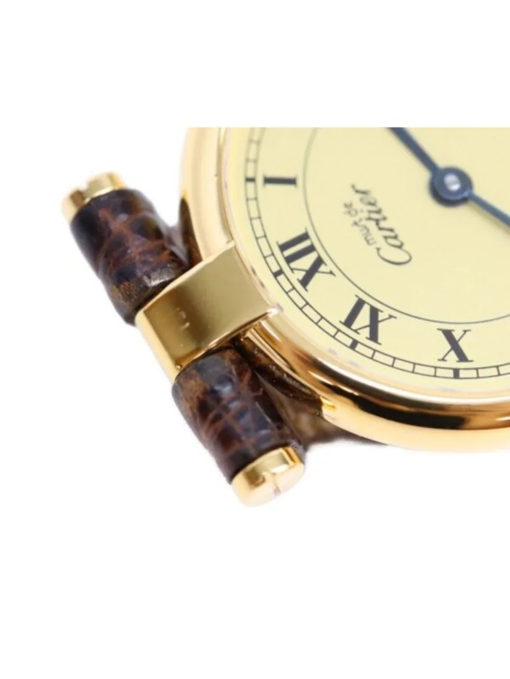 Cartier Must Vendeme Vermeil SM Ivory Circle Roman Dial
